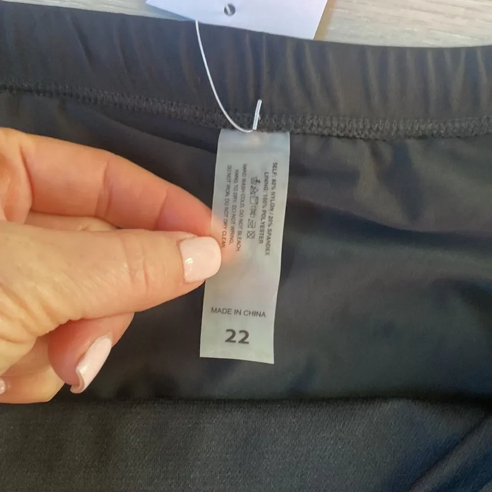 FULLFITALL - Side Slit Swim Skirt Black 22 NWT‎